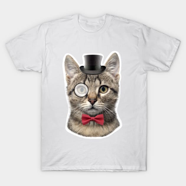 Monocle Cat T-Shirt by madmonkey